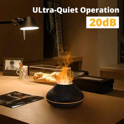 Flame Effect Aromatherapy Diffuser – Ultra-Quiet, 7-Color LED Night Light, Essential Oil Humidifier