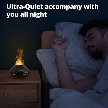 Flame Effect Aromatherapy Diffuser – Ultra-Quiet, 7-Color LED Night Light, Essential Oil Humidifier