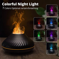 Flame Effect Aromatherapy Diffuser – Ultra-Quiet, 7-Color LED Night Light, Essential Oil Humidifier